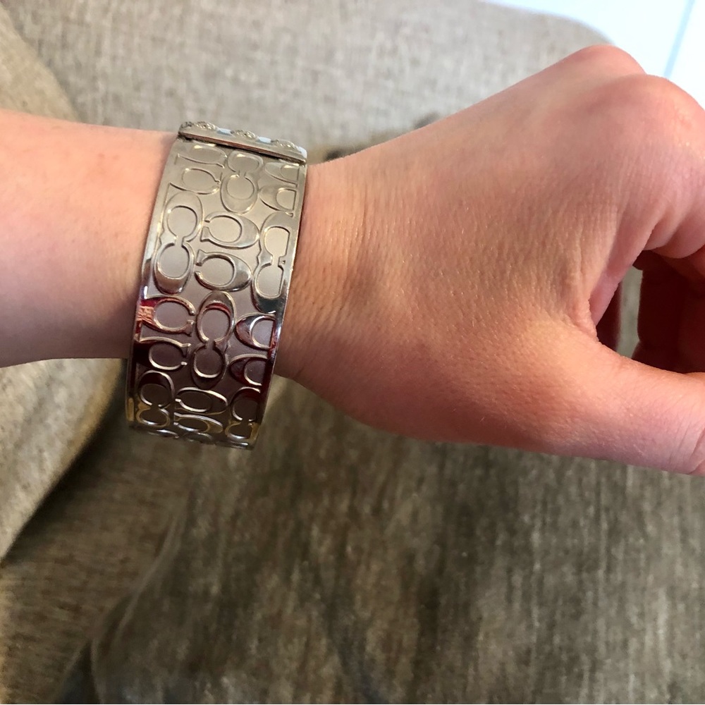 COACH Cuff Bangle Bracelet - Silver